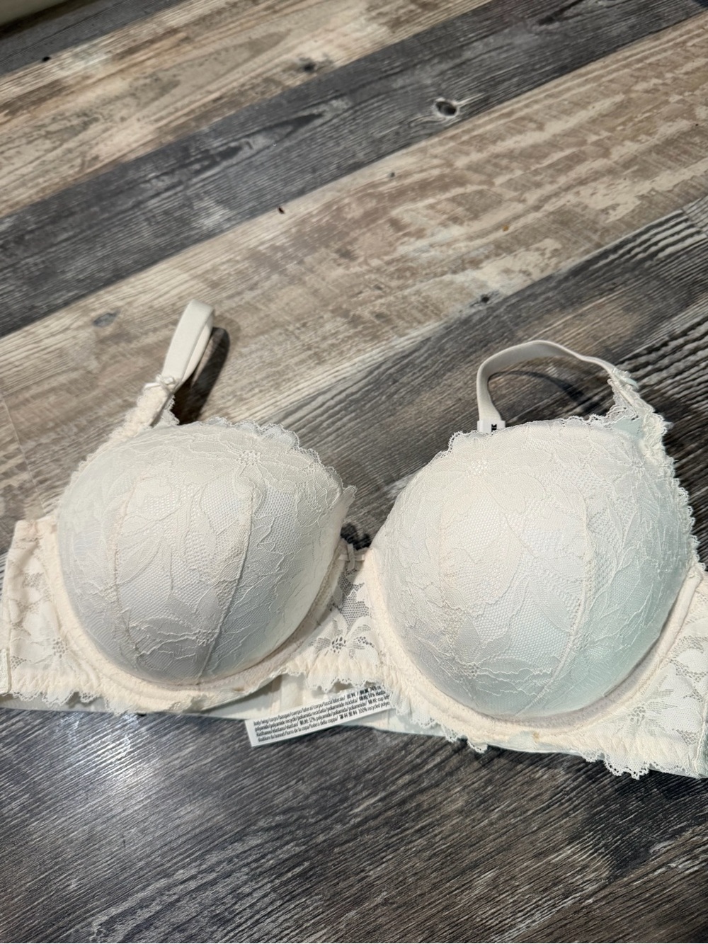 PINK Victoria's Secret Cream Lace Demi Bra